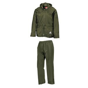 Result Mens Waterproof Jacket and Trousers Set / Olive